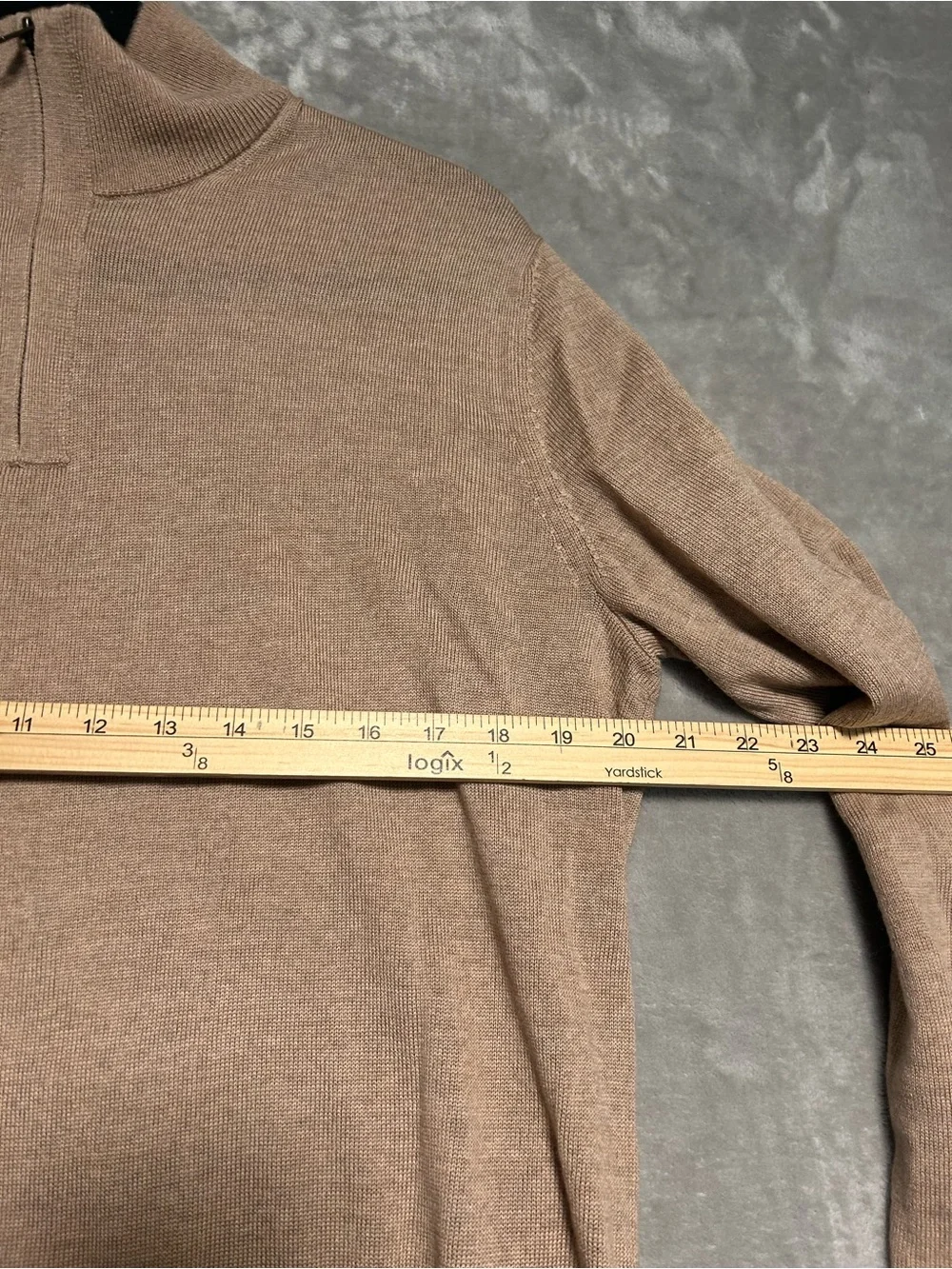 Banana Republic 100% Merino Wool Quarter Zip Pullover Sweater Men’s Large Tan